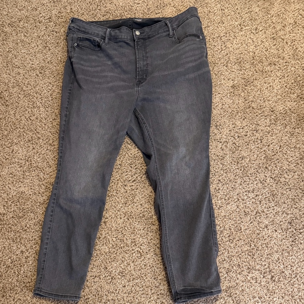 Old Navy Dark Gray Rockstar Super Skinny 360 Stretch Higher High Rise Jeans 22